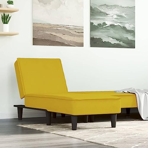 Homgoday Sofá diván de Terciopelo Amarillo Sofá Cama de 1 Plaza Sofá Cama para Oficina Dormitorio Salón