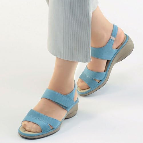 Amazon あとりえokada エクセーヌ洗えるサンダル 25 0 ブルー あとりえokada ファッションサンダル