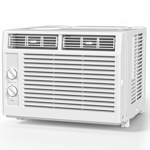 ZAFRO Window Air Conditioner Unit,5000 BTU AC Unit For Small Rooms,Cool Up To 150 Sq.Ft,2 Fan Speed&Cooling Mode,7-Temperature Control Thermostat,Perfect For Bedroom&Living Room&Office