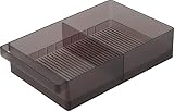 山崎実業(Yamazaki) 冷蔵庫中 収納ケース L 仕切り付き ブラック W37.5×D22×H8.2cm タワー tower 冷蔵庫収納 奥まで無駄なく使える 1478