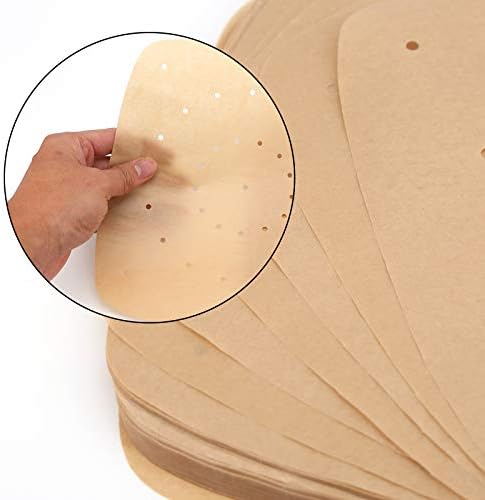 LUTER 120Pcs 9 Inch Air Fryer Liner Parchment Paper, Unbleached Perforated Parchment Paper Square Steamer Paper for Air Fryer, Steaming Basket