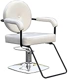Giratorio con elevador de altura ajustable, perfecto para peluqueros profesionales. Espuma de alta densidad cubierta con cuero PU superior para mayor comodidad.