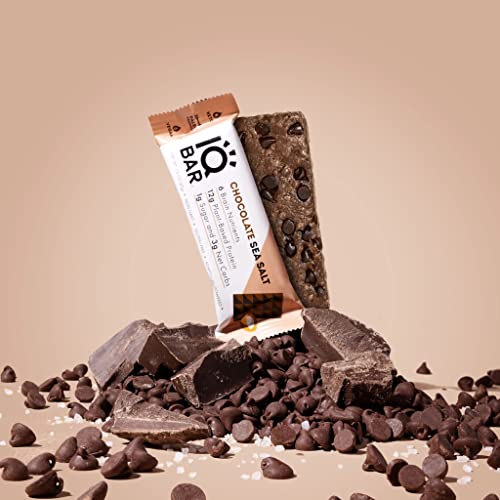Iqbar Brain And Body Keto Protein Bars - Chocolate Sea Salt And Banana Nut - 12 Count Energy Bars - Low Carb Protein Bars - High Fiber Vegan Bars Low Sugar Meal Replacement Bars #TOP3