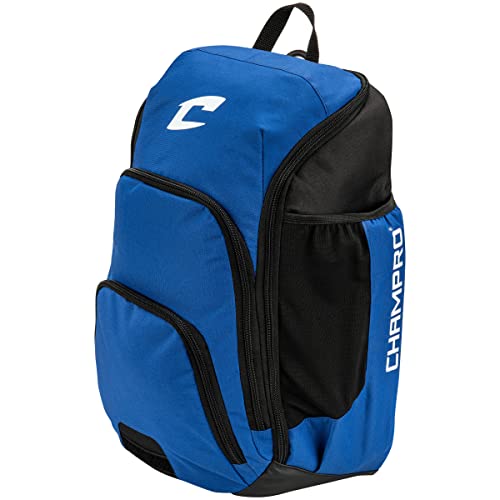 CHAMPRO Siege Backpack for Baseball and Softball Personal Equipment Carrier, Royal
