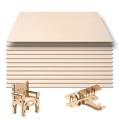 12 Pieces Basswood Sheets 12 X 24 X 1/16 Inches Unfinished Wood Sheet Thin Craft Plywood Diy Wood For House Aircraft Ship Boat School Wooden Model Project (12 X 24 X 1/16 Inches) #TOP6