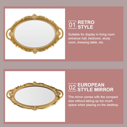 Miroir de maquillage vintage mural avec base stable pour rasage - 6