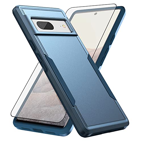 Coque Google Pixel 7 Asuwish bleu avec protection écran en verre trempé