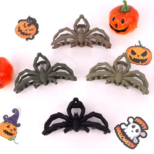 Pinzas para cabello Halloween araña 4 piezas miniatura 6