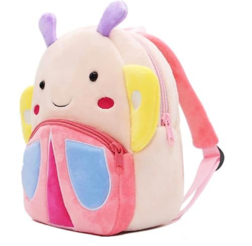 Image of Frantic Kids Velvet School Bag soft plush standard Backpack Baby Girl Preschool Mini Travel Bags Baby Girl & Baby Boy & Toddlers Picnic Carry Travelling Bags (2-5 Years)