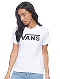 Klassische Passform Vans Damen Flying V Crew Tee T-Shirt, Weiß (White White), 40 (Herstellergröße: X-Large)
