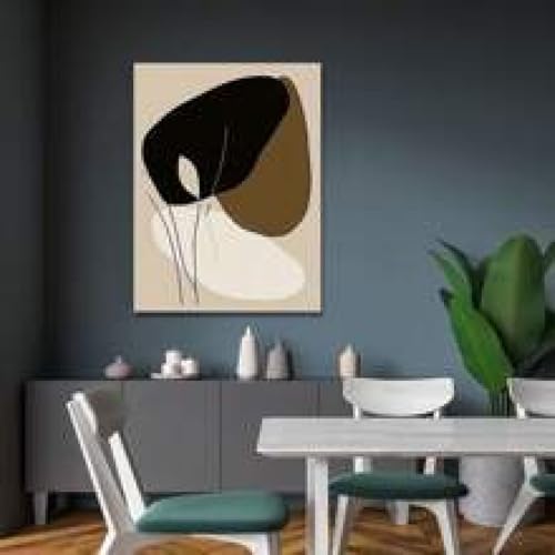 Art mural Boho de qualité supérieure - Impression géométrique beige et terre cuite 80x120cm - 4