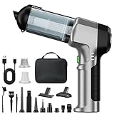 Micisty Handstaubsauger Akku 4-in-1,Auto Staubsauger Stark,25000PA 3-Gang 220000 U/min Handstaubsauger Kabellos,Elektrische Staubgebläse Druckluft für Auto Küche,PC,Sofa,Büro,Haus& Tierhaar Reinigung