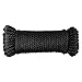 Nylon Rope (1/4 inch) Solid Braid - SGT KNOTS - Multipurpose Braided Utility Cord Line - High Strength - Commercial, Anchors, Crafts, Blocks, Pulleys, Towing, Cargo, Tie-Downs (100 feet - Black)