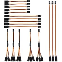 Share Goo 18Pcs 3-Pin JR Servo Extension Cable,1 JR Male to 2/3 Female JR Y Harness Servo Cable & 3.93" 5.9" 11.8" JR Extension Wire for RC Cars Trucks Airplanes Servo Receiver Connection,5 Styles