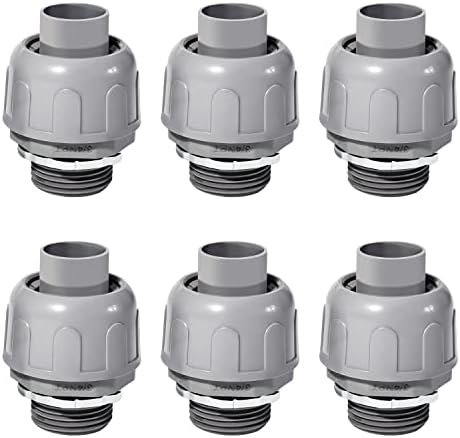 YXX-TECH 3/4 Npt Nonmetallic Liquid-Tight 180-Degree Electrical Conduit Connector Fitting,，UL Listed, (6 PACK) (3/4 Npt 180D)