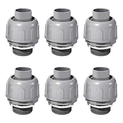 Yxx-Tech 3/4 Npt Nonmetallic Liquid-Tight 180-Degree Electrical Conduit Connector Fitting,，Ul Listed, (6 Pack) (3/4 Npt 180D) #TOP12