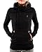 StyleDome Women's Cotton High Collar Hoodies Long Sleeve Sweatshirt Pullover Coat Black US 16