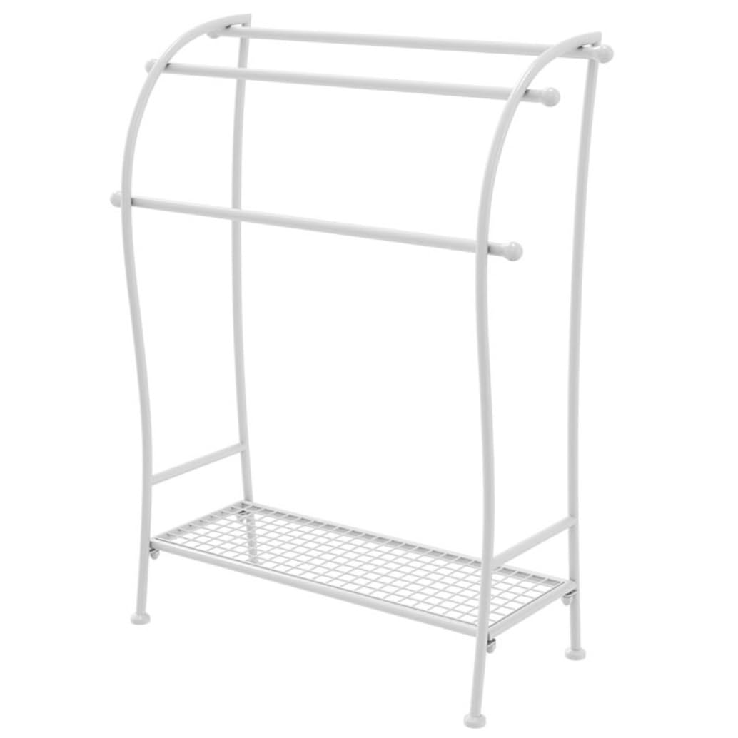 Freestanding Towel Rack Bedroom 3-Tier Towel Shelf With Storage Rack Metal Freestanding Blanket For Bathroom Washcloths Holder Stand(White)
