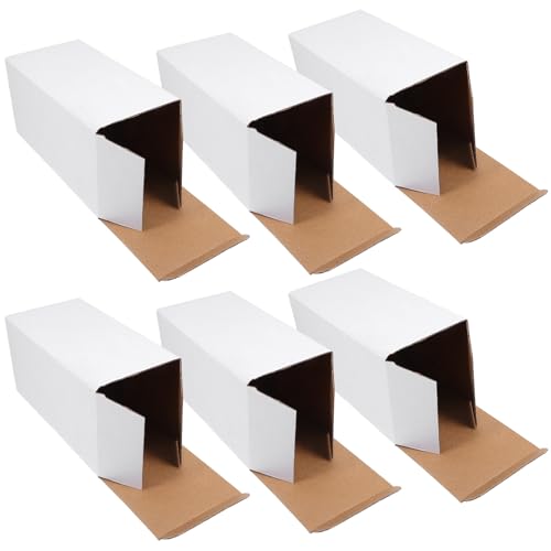 NULYLU Caja de Embalaje de Cartón Corrugado Blanco 10 Unidades 10x10x20 Cm Divisiones Multiusos para Mudanzas, Envío y Almacenamiento Segura y Resistente