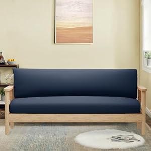 Athena Collection Full Size Futon Cover Armless Futon Cover, Stretch Sofa Slipcover Furniture Protector, Zippered Futon Cover Futon Couch Cover for Adults, Kids, Pets, Machine Washable, Navy Blue Athena Collection Full Size Futon Cover Armless Futon Cover Stretch Sofa Slipcover Furniture Protector Zippered Futon Cover Futon Couch Cover for Adults Kids Pets Machine Washable Navy Blue