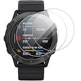 Buoluoioir 3 Piezas Protector de pantalla para Garmin Fenix 6X/Fenix 6X Pro, Dureza 9H HD Película Protector de Cristal Templado,Cubierta Protector Reloj libre de burbujas