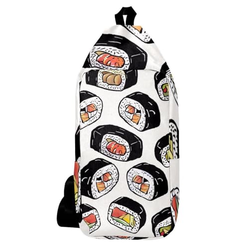 Sac à dos à bandoulière imprimé sushi futomaki coloré et ergonomique