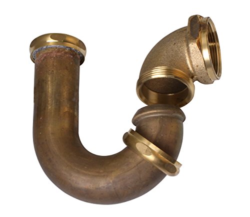 Westbrass D403LA-RAW 1-1/2 x 1-1/4\" Brass LA Code P-Trap, Unfinished