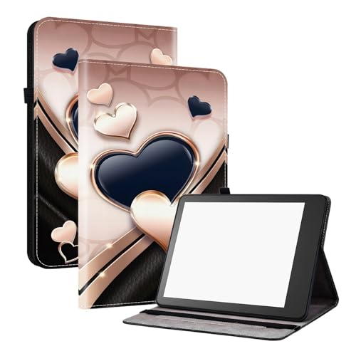 Funda para Kindle Paperwhite (2024), 7 pulgadas, funda de cuero de primera calidad con ranuras para tarjetas, soporte para bolígrafo, soporte ajustable, múltiples patrones decorativos, PSJ-U