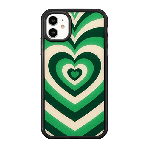 EYZUTAK Coque pour iPhone 11 6.1 Pouces Love Heart Silicone Shell Saint-Valentin Multi-couche Coeur Latte Marron Motif Motif Cover