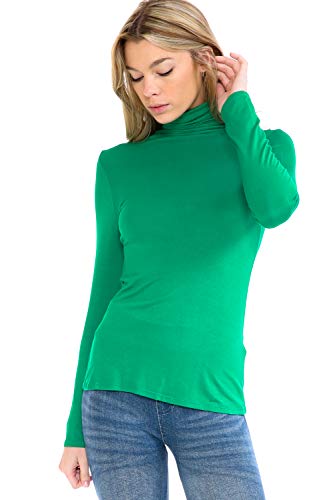 Image of Women's Lightweight Long Sleeve Turtleneck Top Pullover Sweater (S-3XL)