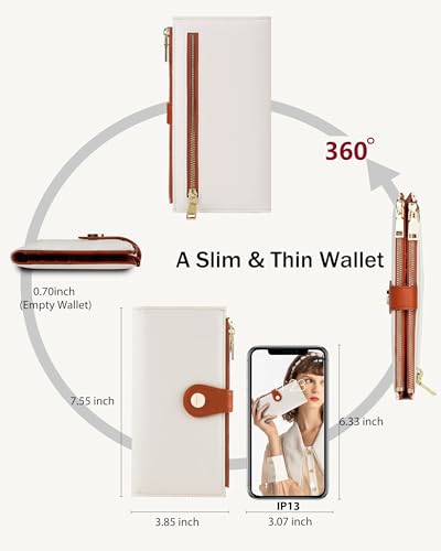 Image of Women's Slim Wallet,Thin RFID Card Holder with Zipper Pocket