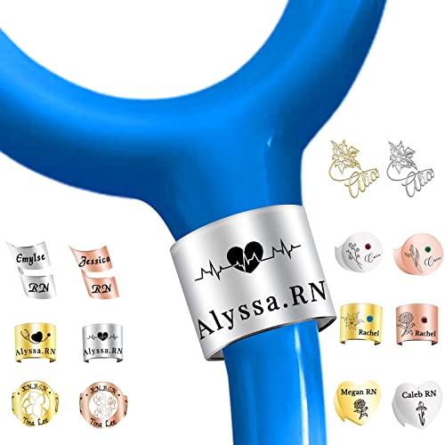 Personalized Stethoscope Name Tag for Nurse Stethoscope Charms, Custom Stethoscope ID Tag for Nurses Week Gifts, Customized Stethoscope Accessories for Doctors,Vet,Medical Assistant Students