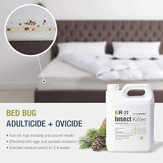 Ecovenger ER-22 by EcoRaider Professional Grade Insect Killer Concentrate 32OZ, for Bed Bugs, 100% Efficacy, Extended Residual, Green and Non-Toxic
