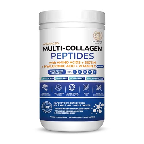 Multi-Collagen Peptides Powder | Hydrolyzed Types I, II, III, V &...