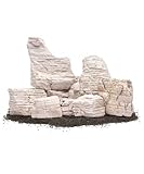 SubstrateSource Natural Aquarium Stones - Yellowish-Cream Layered Aquascaping Rocks for Canyon and River-Style Layouts, Freshwater Decor for Betta Fish Tank, Shrimp & Reptile Enclosure - Sand, 30 LB
