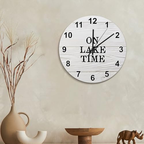 Horloge murale décorative shabby chic en bois effet vieilli