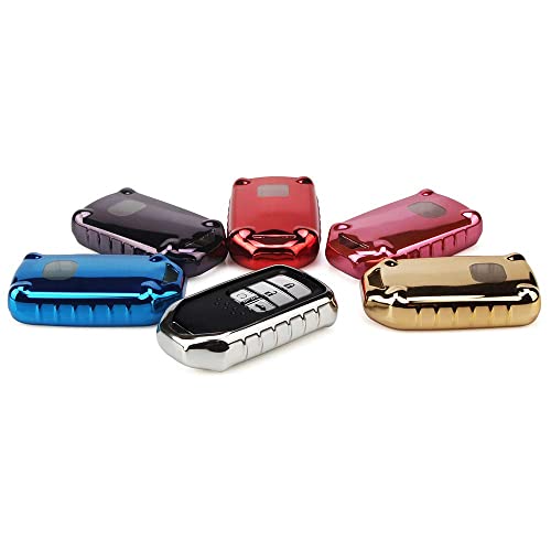 Qiaoba Smart Premium Tpu Fall Car Key Soft Plating Protection Shell Case Cover,Key Fob Case For Accord Civic Crv Pilot Odyssey (Silver) #TOP6