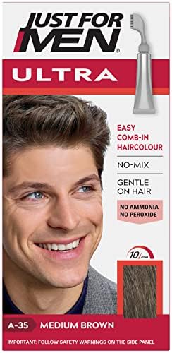 Just For Men Ultra Dark Brown Ammonia Free Hair Colour Dye, No Mix Comb-In Applicator to Comb Away The Greys, Ammonia & Peroxide Free  A45