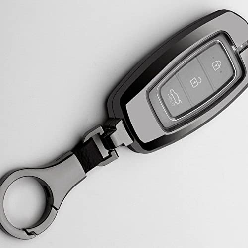 Capa de chaveiro para carro, capa de chave de liga de zinco inteligente, adequado para Hyundai Santa