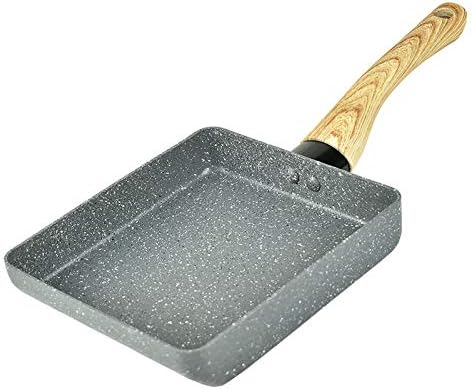 Artcome Japanese Omelette Pan Non-Stick Coating Tamagoyaki Egg Pan Rectangle Mini Frying Pan, with Silicone Spatula & Brush, Black Plate and Magic Sponge Eraser (Gray)