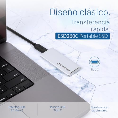 Transcend ESD260C 1TB disco duro SSD portátil USB 3.1 Tipo-C externo TS1TESD260C 4