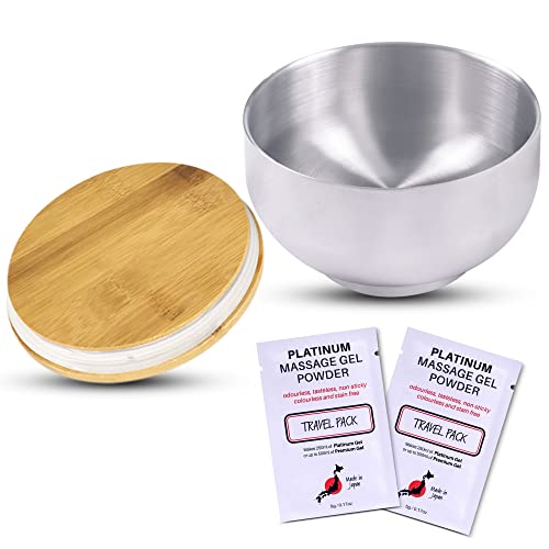 Ensemble de bols de poudre de gel de massage Platinum | 2 sachets de 5g de poudre de massage 1 bol de 16 oz Cover
