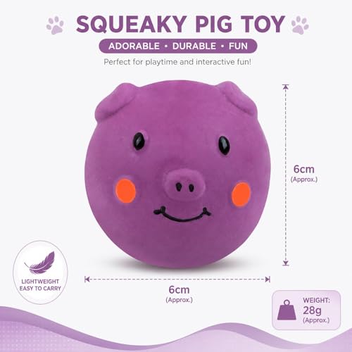 Juguete Squeaky para Perros en Forma de Cerdito Morado miniatura 2