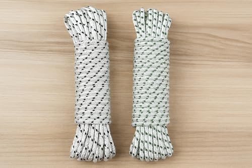 Image of 20 Meter Heavy Duty Clothesline Rope (10 Meter Each Pack of 2) Adjustable, Anti-Slip Polyester Laundry Line for Indoor & Outdoor Drying - Strong, Multicolour Washing Line Rassi