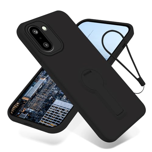 Wousunly Oneplus 15R �P�[�X �V���R�� �X�g���b�v �X�g���b�v �L�b�N�X�^���h Oneplus 15R�p�d�b�P�[�X �X�^���h�t�� �X���� Funda para �ϏՌ��ی�J�o�[(�u���b�N)