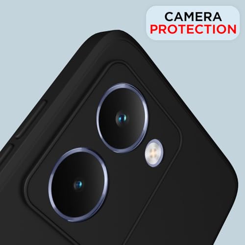 Image of Outlouders Back Cover for Realme P3 Ultra 5G | Camera Protection | Durable Soft Matte Silicone Bumper Case (Black)