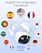 AI Translation Earbuds Real Time 164 Languages 80H Playtime Translator Ear Buds Audifonos Traductores Inglés Español Wireless Earphone Bluetooth AI Headphone for Travel Meeting Learning K08 PearlWhite