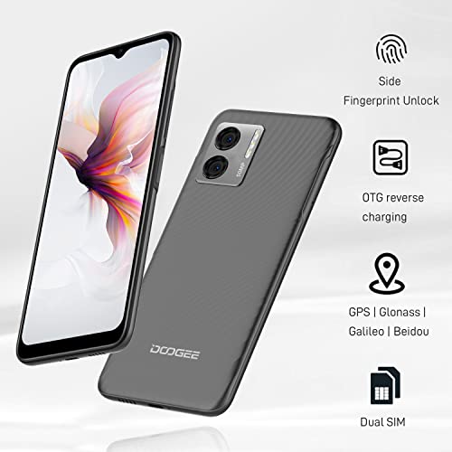 Doogee N50 2023 Unlocked Cell Phone, 15Gb+128Gb Android 13 Smartphone, 6.52" Display Android Phone, 50Mp Ai Camera Dual 4G Phones Unlocked, 90Db Loud Speaker, Otg, Fingerprint, T-Mobile - Grey #TOP6
