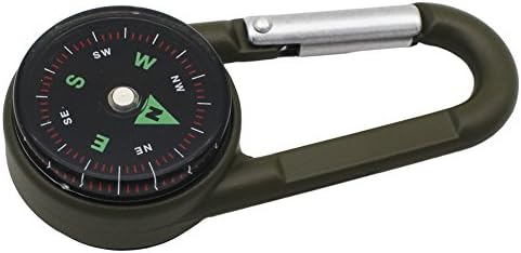 KingBig Compasses Carabiner, Multi-function Climbing Buckle Clip Snap Hook Keychain with Compass and Thermometer for Camping Climbing Hiking Hunting (3PCs)
