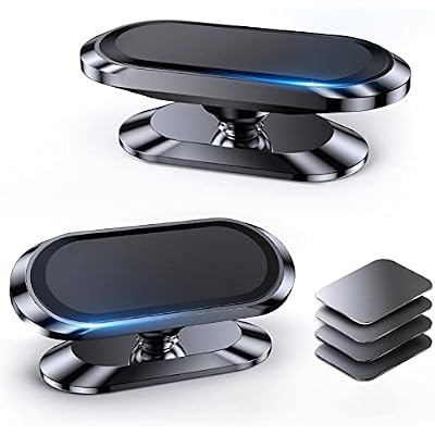 2-Pack Magnetic Phone Holder for Car DashStrong Magnet Magnetic Car Phone Holder Mount 4 Plate Phone Holders for Your Car Phone Mount for Car Dashboard Cell Phone Car Mount for iPhone Samsung
